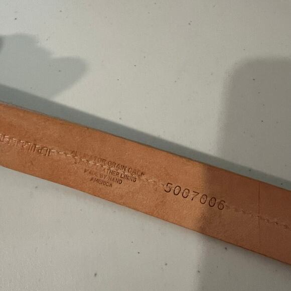 Martin Dingman Yellow Alligator Full Grain Leather USA Made Belt Size Large/XL - Picture 7 of 12